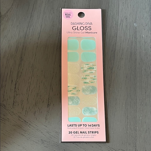 Dashing Diva Gloss Gel Manicure - Mint and Gold - Picture 1 of 4